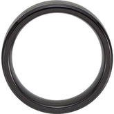 Black Titanium Beveled Wedding Band